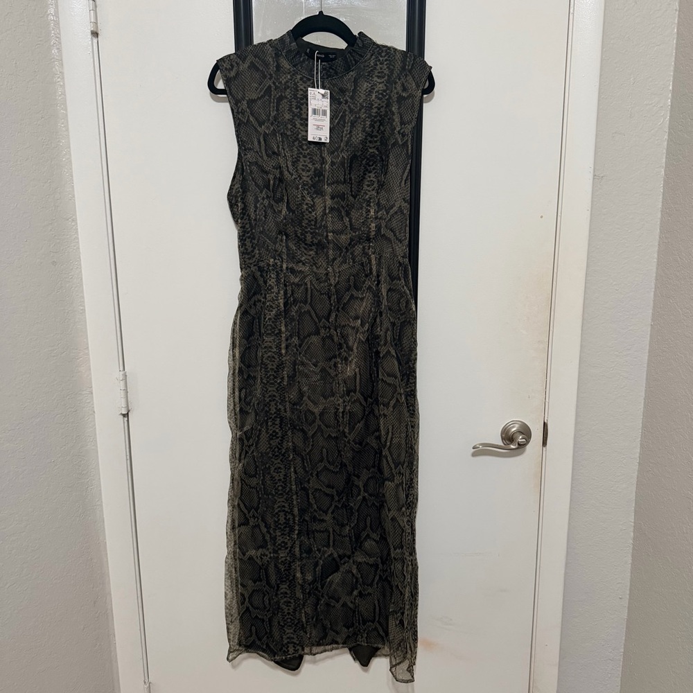 NWT Mango Snake Print Backless Dress